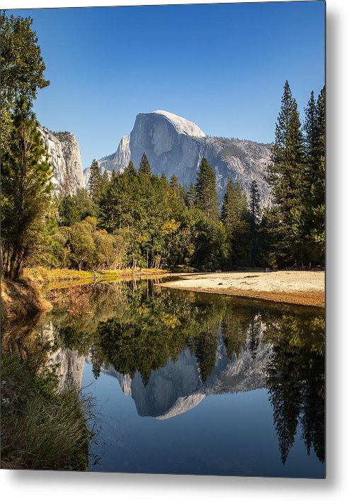 Yosemite Half Done Reflection - Metal Print