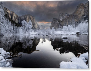 Yosemite's Frozen Valley View - Acrylic Print