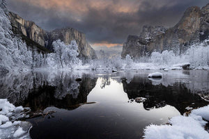 Yosemite's Frozen Valley View - Art Print